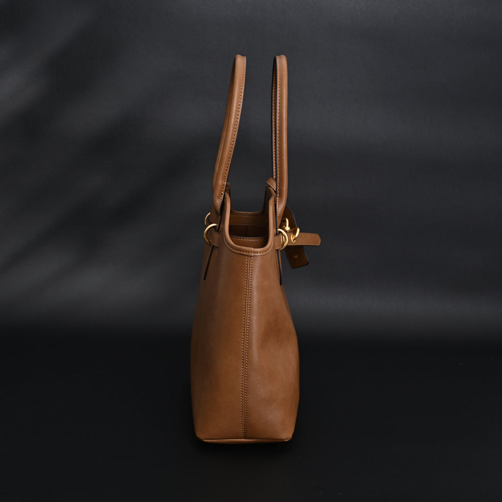 Miu Miu Leather Tote Bag – Elegant Caramel Brown